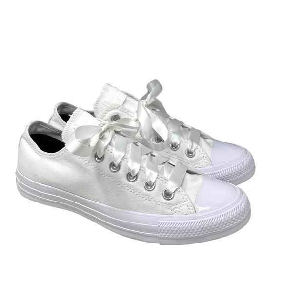Converse Ctas Low Top Wedding White Canvas Women's Sneakers Custom 171213C-WT - Picture 2 of 11